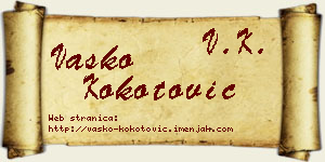 Vasko Kokotović vizit kartica